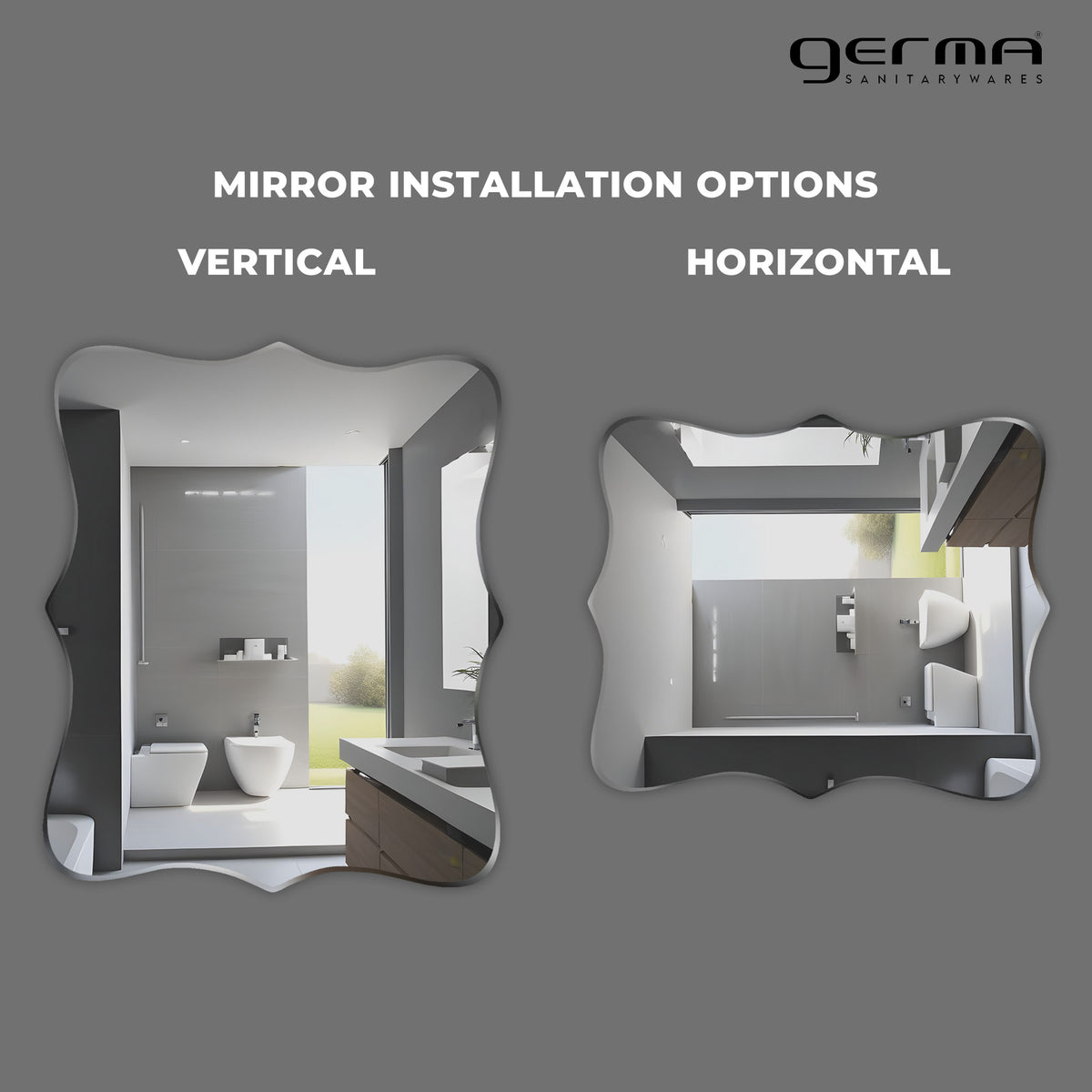 Wall Mounted Mirror - Bracket Shape