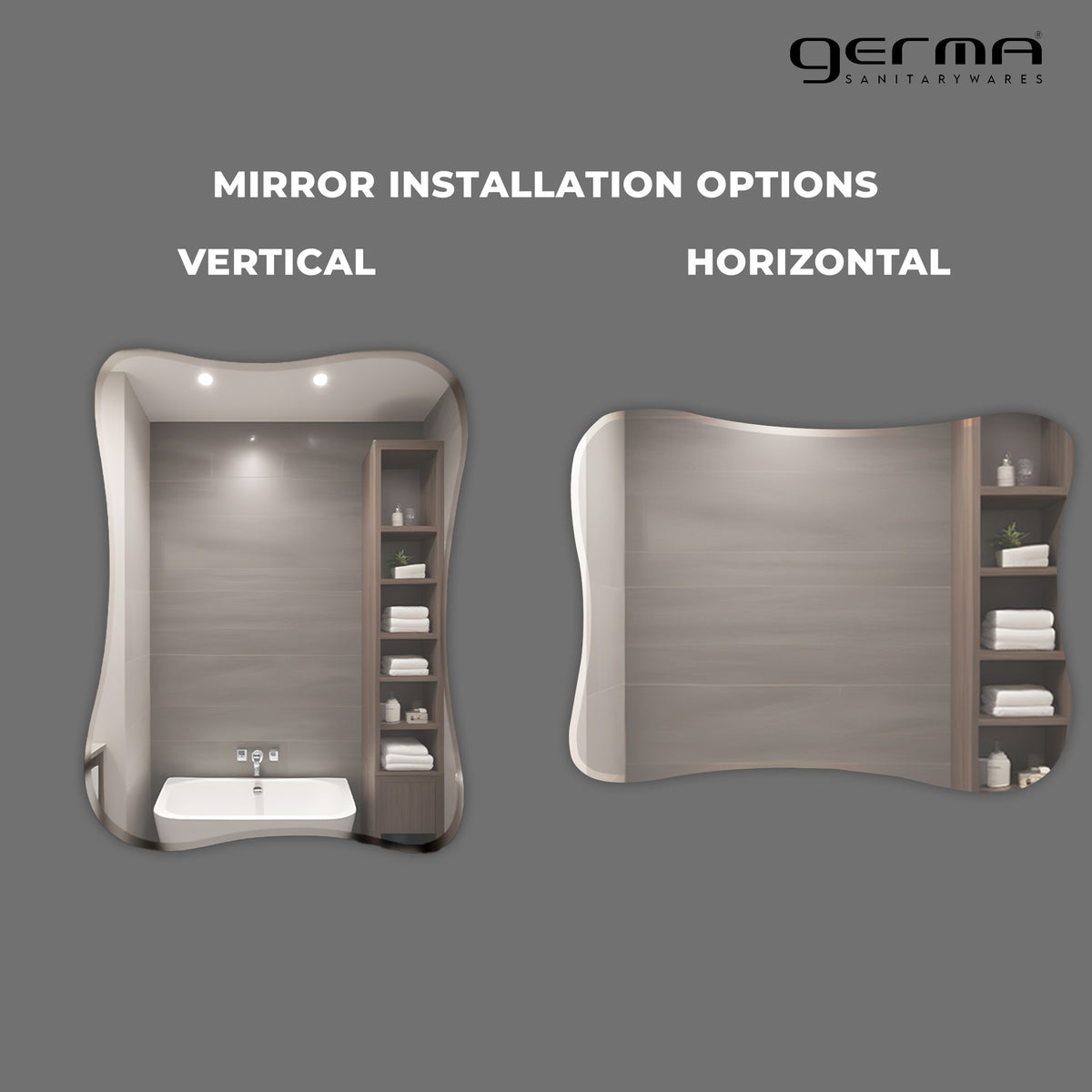 Wall Mounted Mirror - Wavy Edge Shape