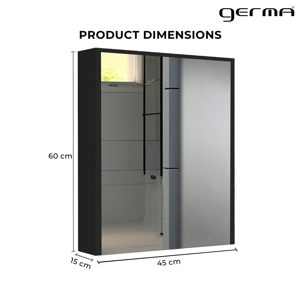 HDHMR Mirror Cabinet - TR 7792 Black