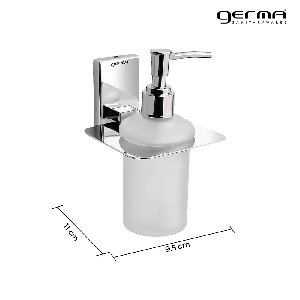 304 Stainless Steel Liquid Soap Dispenser for Bathroom | Shampoo Conditioner Holder | Handwash Dispenser | Bathroom Accessories (Chrome) - TR 9114 Liquid Soap Dispenser (Glass)