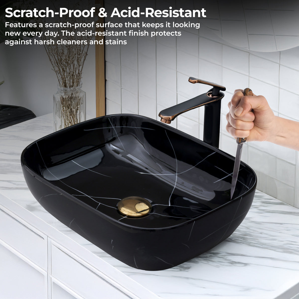 Ceramic Table Top Designer Basin - Life Time Coating Warranty - STELLAR 160