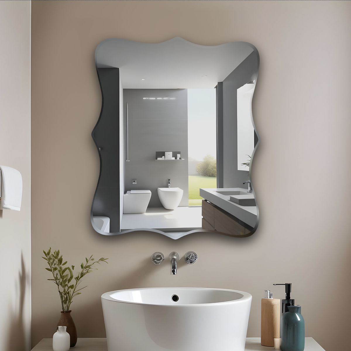 Wall Mounted Mirror - Bracket Shape