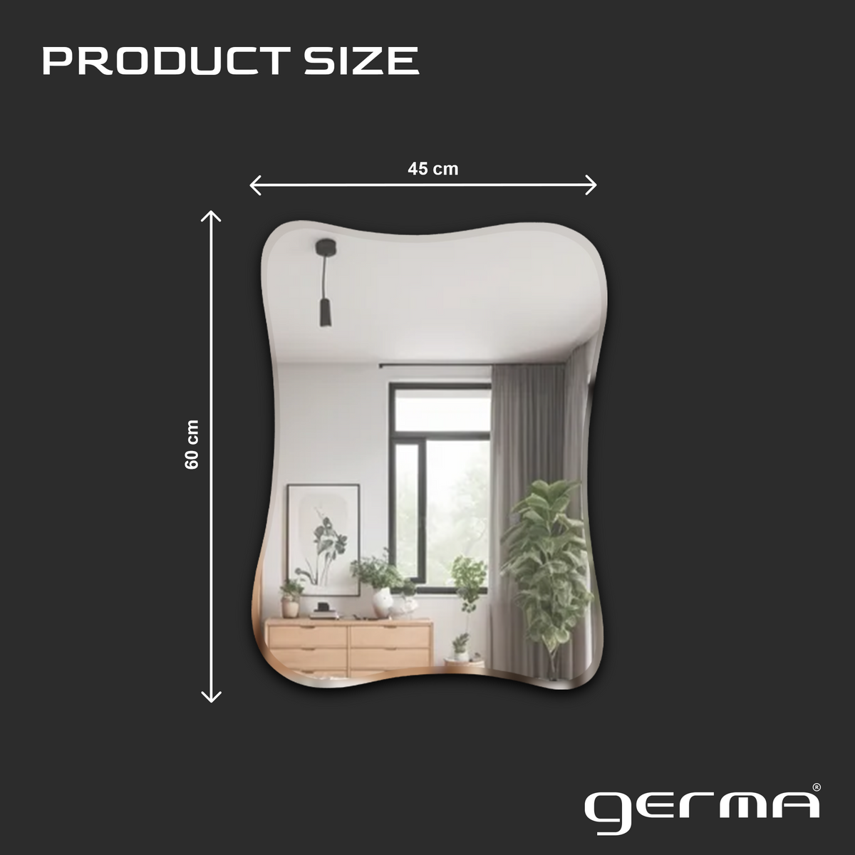 Wall Mounted Mirror - Wavy Edge Shape