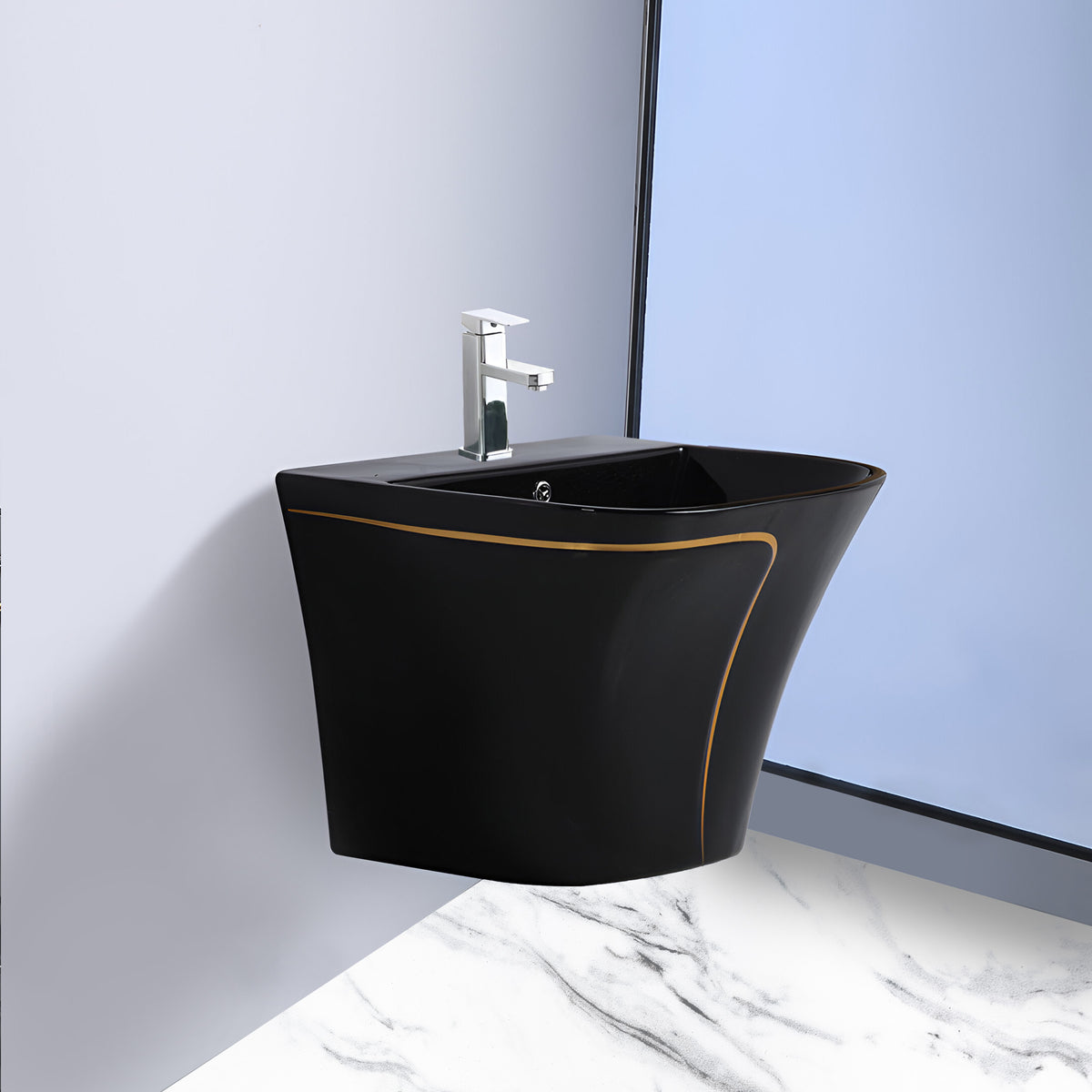 Designer Integrated Basin - TR 20221 ROMY-BLACK+GOLD