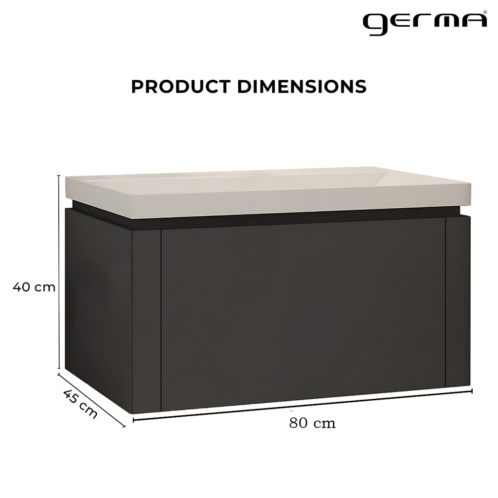 Vanity Cabinet with Washbasin - ESSEN-800-BLACK