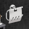 Germa Sanitarywares 304 Stainless Steel Toilet Paper Holder with Flap Guard for Bathroom | Tissue Paper Roll Holder | Toilet Tissue Paper Holder | Paper Bundle Holder | Bathroom Accessories (Chrome) - TR 9128 Paper Holder With Flap Guard