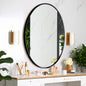 Germa Aluminium Brushed Framed Mirror for Bathroom | Wall Mounted Shatter Proof | Decorative HD Vanity Mirror for Bathroom | Living | Bed Room | Oval Shape (18x24)