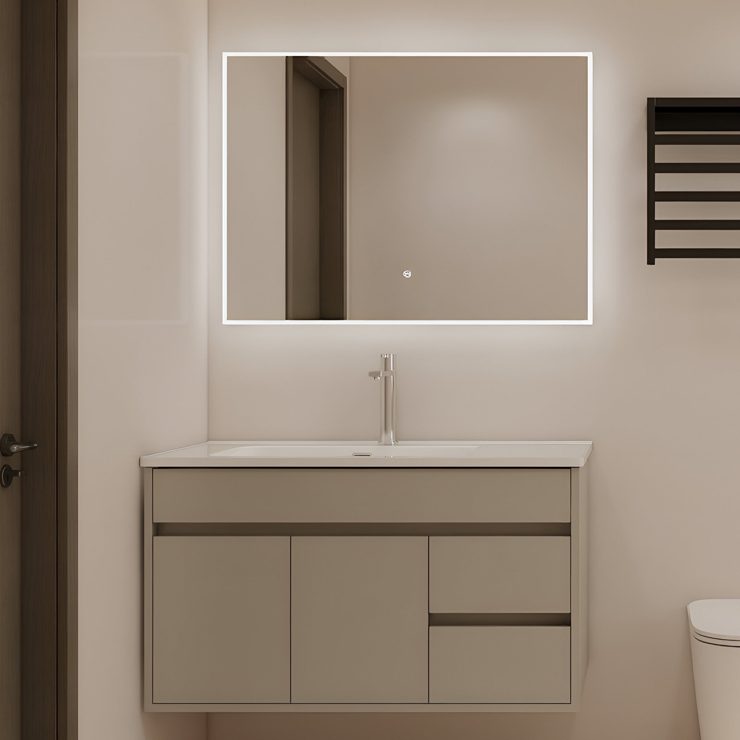 Vanity Cabinet with Washbasin - Solo 1000 Khaki