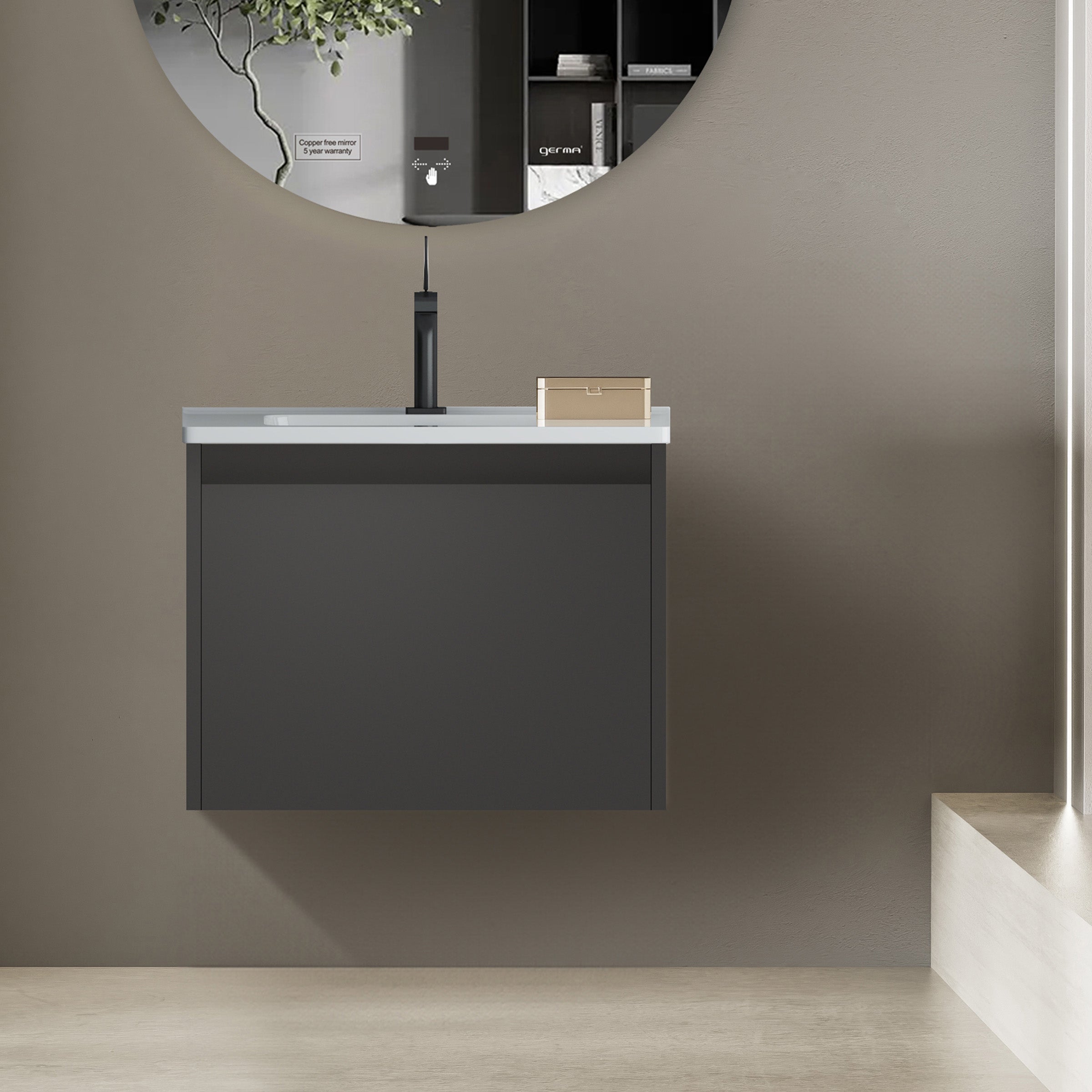 Vanity Cabinet with Washbasin - Bashar 800 Black