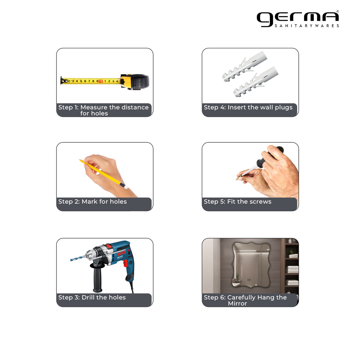 Wall Mounted Mirror - Bracket Shape