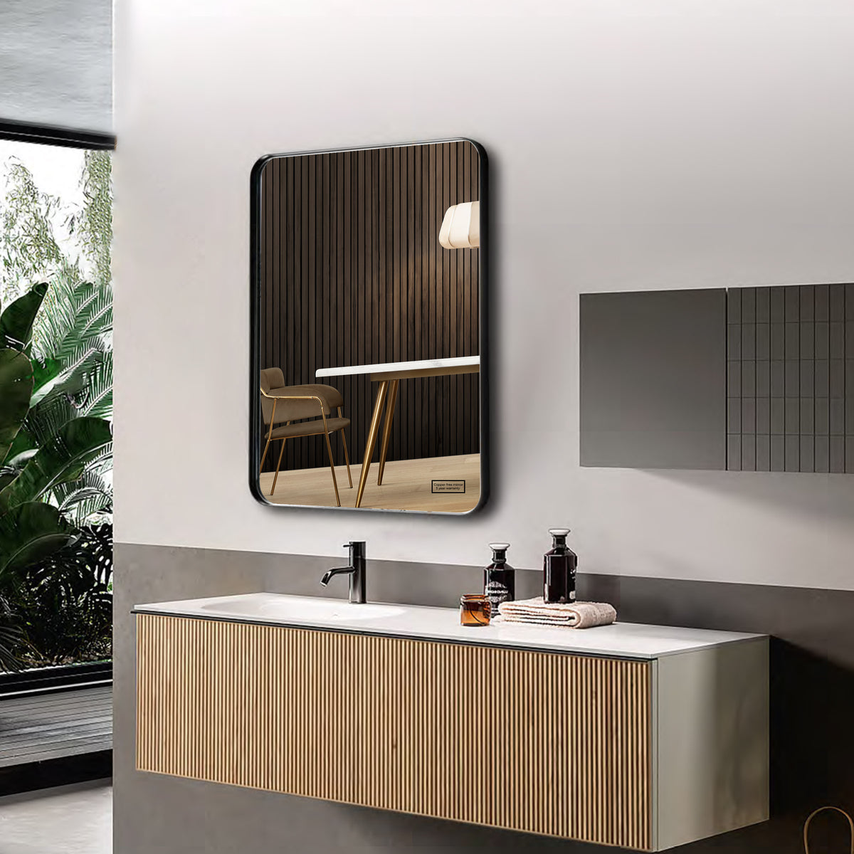SS 304 Glossy Black Frame (80x60cm) Rectangle Shape - TR SS 163 BLACK