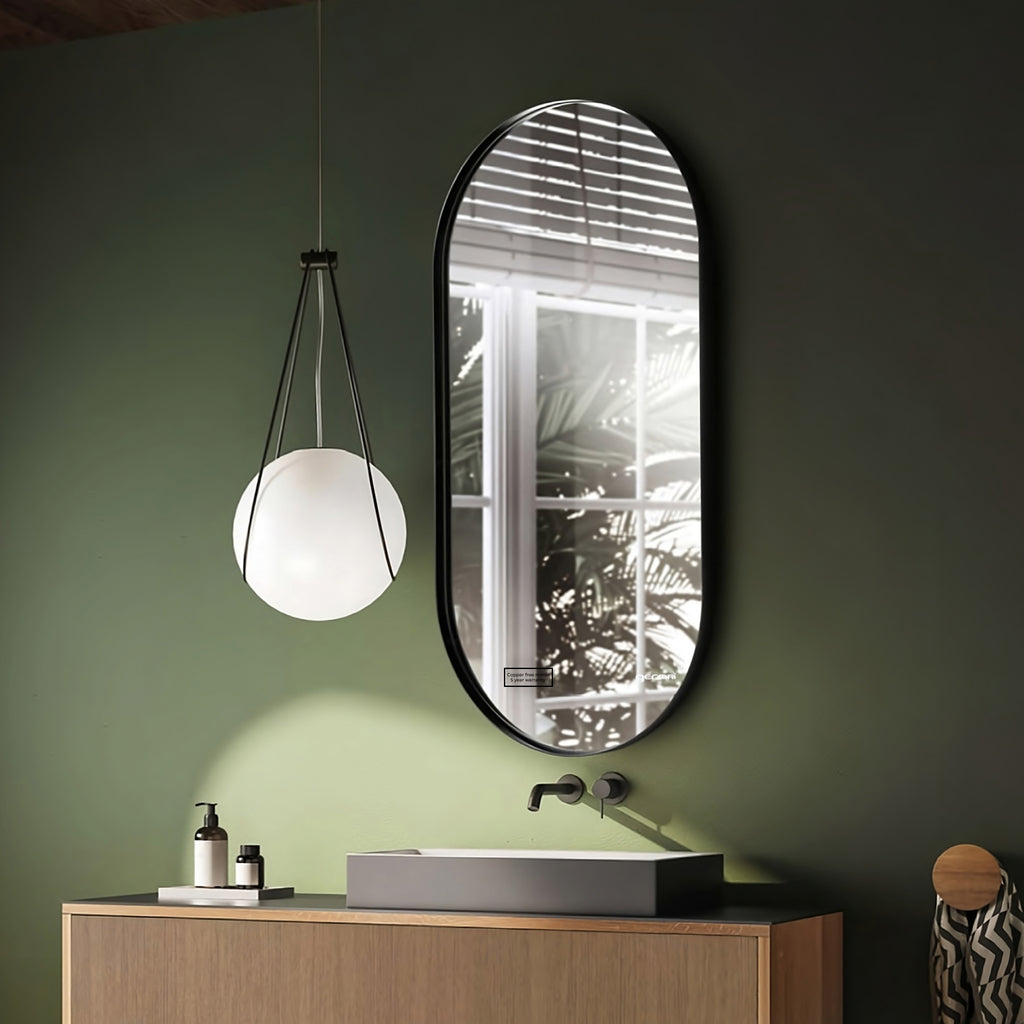 SS 304 Glossy Black Frame (80x80cm) Round Shape - TR SS 168 BLACK
