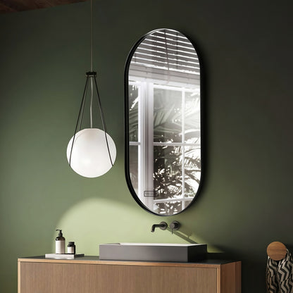 SS 304 Glossy Black Frame (80x80cm) Round Shape - TR SS 168 BLACK