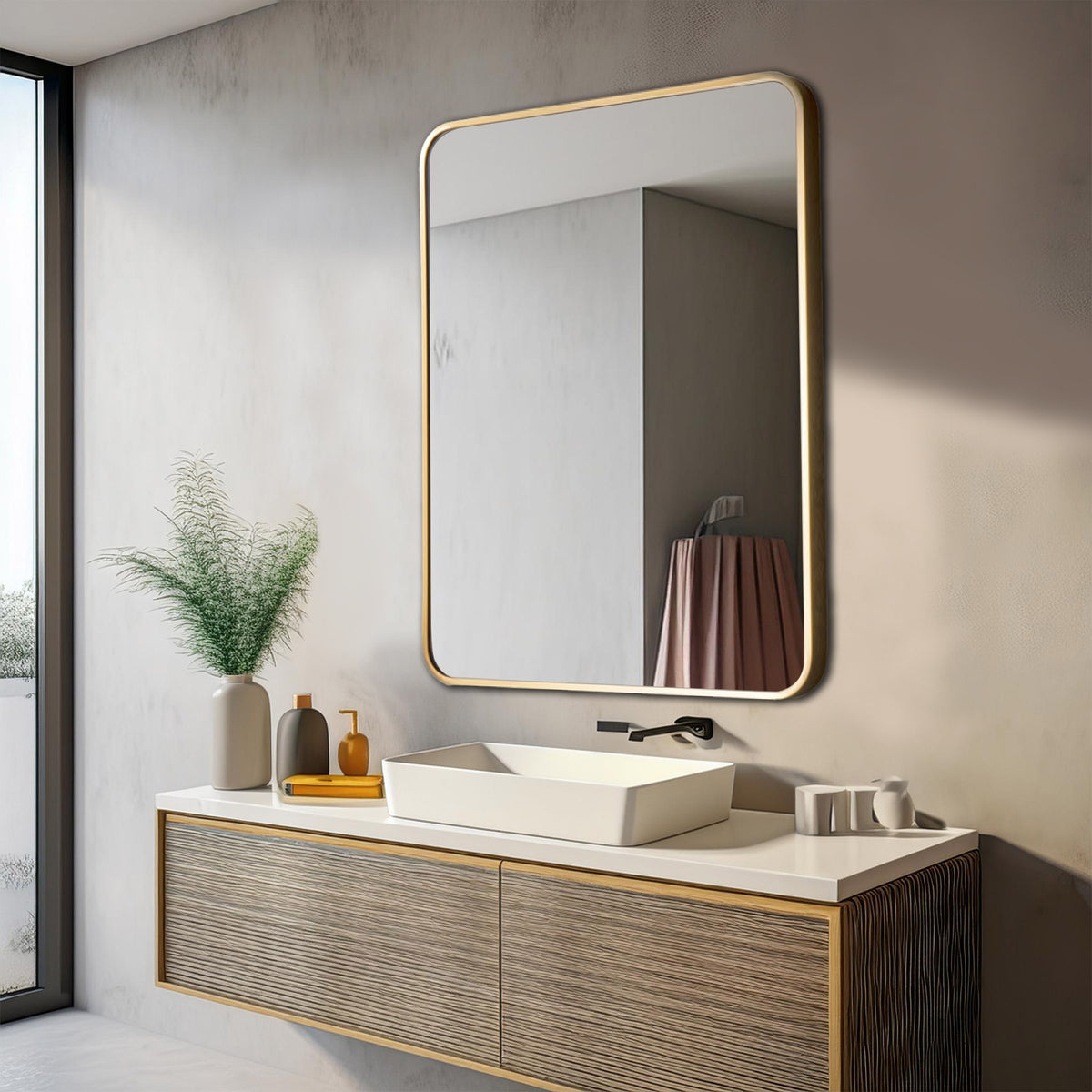 Aluminum Frame Mirror - Rectangle Shape 70cm x 50cm - TR 133