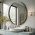 SS 304 Glossy Black Frame (80x80cm) Round Shape - TR SS 161 BLACK