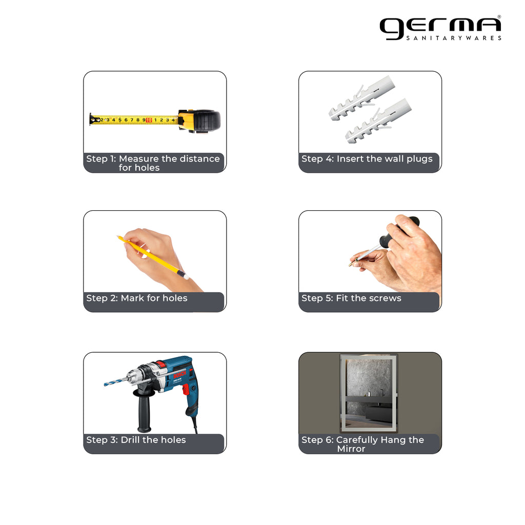 Germa Rectangular Frosted Wall Mounted Frameless Mirror with Beveled Edges/Wall Mirror for Bathroom/Living Room/Bed Room/Dressing Room (18x24inch)