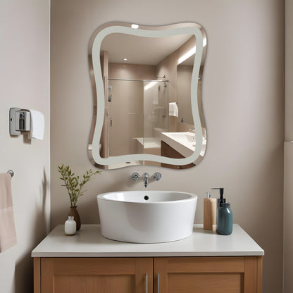 Wall Mounted Mirror - Wavy Edge Shape
