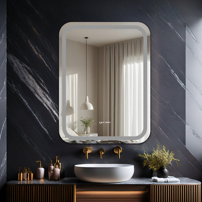 Wall Mounted Frosted Mirror - Curve Edge Rectangle Shape