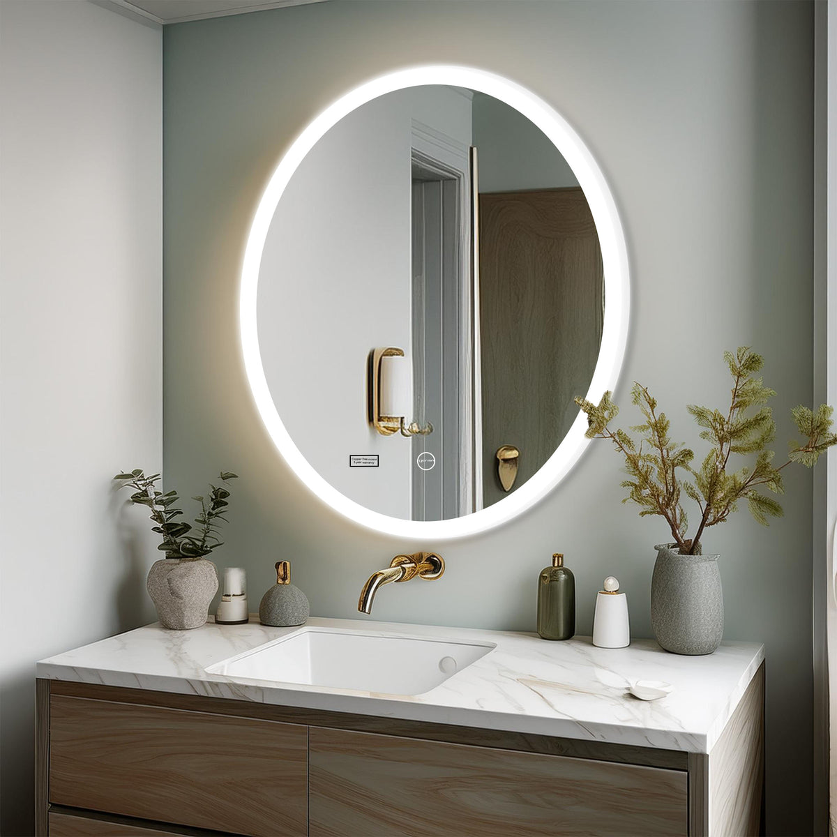 Led Mirror with Acrylic Frame - Smart Touch Switch (80x80cm) Round Shape - TR ACR LED 151