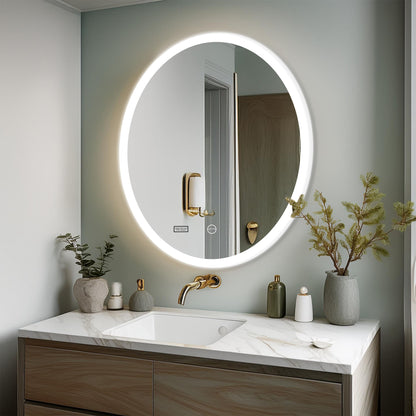Led Mirror with Acrylic Frame - Smart Touch Switch (80x80cm) Round Shape - TR ACR LED 151