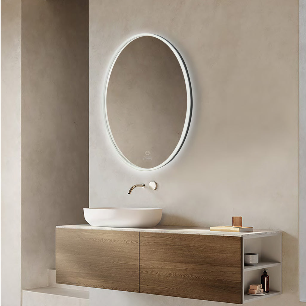 Led Mirror with Acrylic Frame - Smart Touch Switch (80x60cm) Oval Shape - TR ACR LED 154