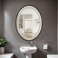Germa Oval Shape Frosted Wall Mounted Frameless Mirror with Beveled Edges/Wall Mirror for Bathroom/Living Room/Bed Room/Dressing Room (18x24inch) - TR 7554 FROSTED