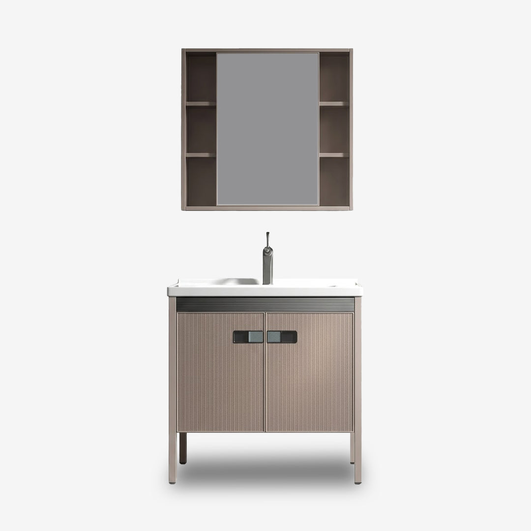 Vanity Cabinet with Mirror Cabinet - Khaki