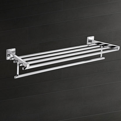 Germa Sanitarywares 304 Stainless Steel Towel Rack for Bathroom | Towel Hanger for Wash Room | Towel Stand | Bathroom Accessories (Chrome) - TR 9142 Towel Rack