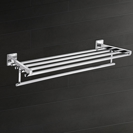 Germa Sanitarywares 304 Stainless Steel Towel Rack for Bathroom | Towel Hanger for Wash Room | Towel Stand | Bathroom Accessories (Chrome) - TR 9142 Towel Rack