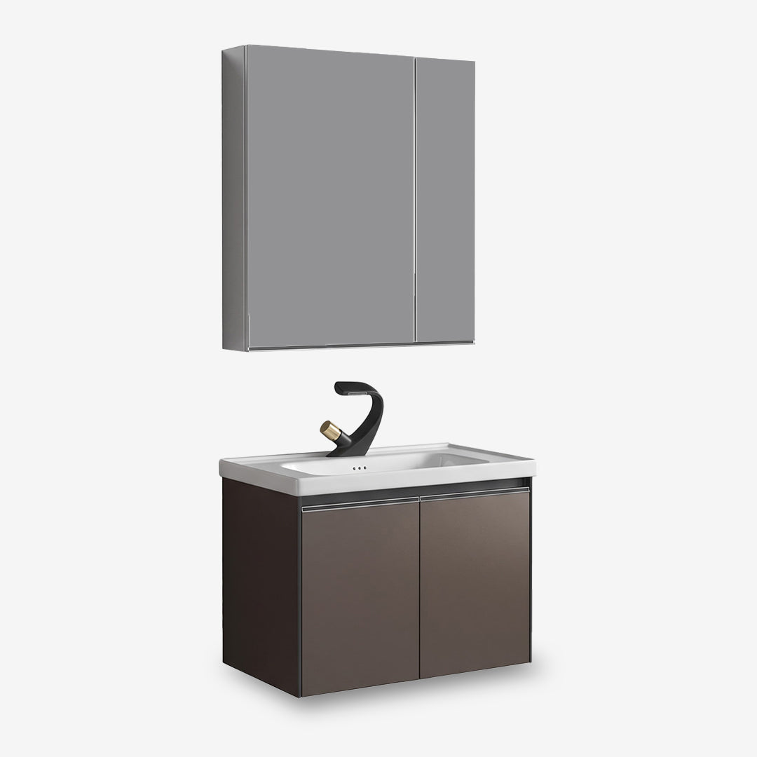 Vanity Cabinet with Mirror Cabinet - Frapi Brown