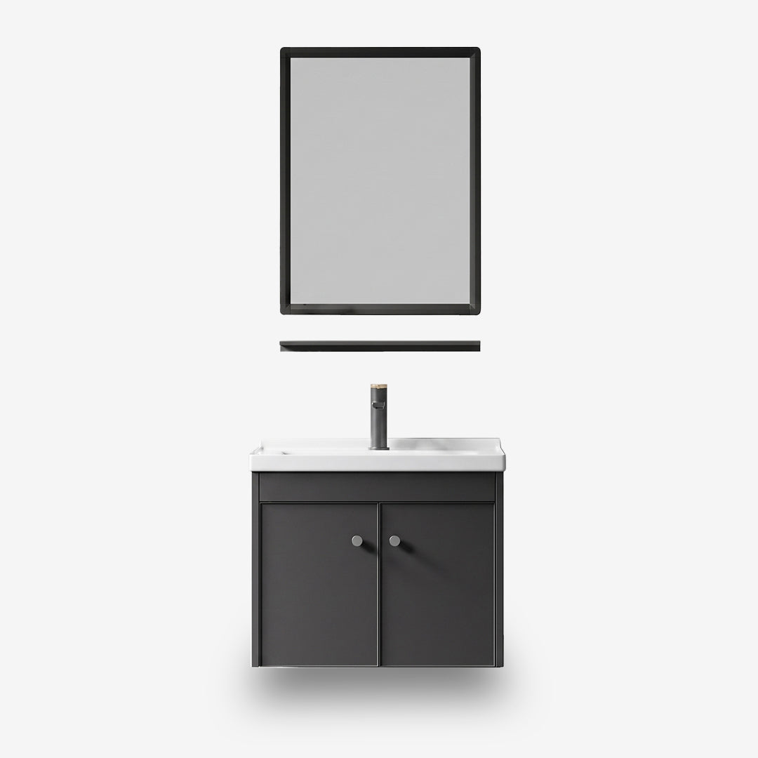 Vanity Cabinet with Mirror- Black Matt Finish