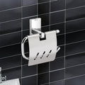 Germa Sanitarywares 304 Stainless Steel Toilet Paper Holder with Flap Guard for Bathroom | Toilet Tissue Paper Holder | Tissue Paper Bundle Holder | Paper Roll Holder | Bathroom Accessories (Chrome) - TR 9108 Paper Holder With Flap Guard