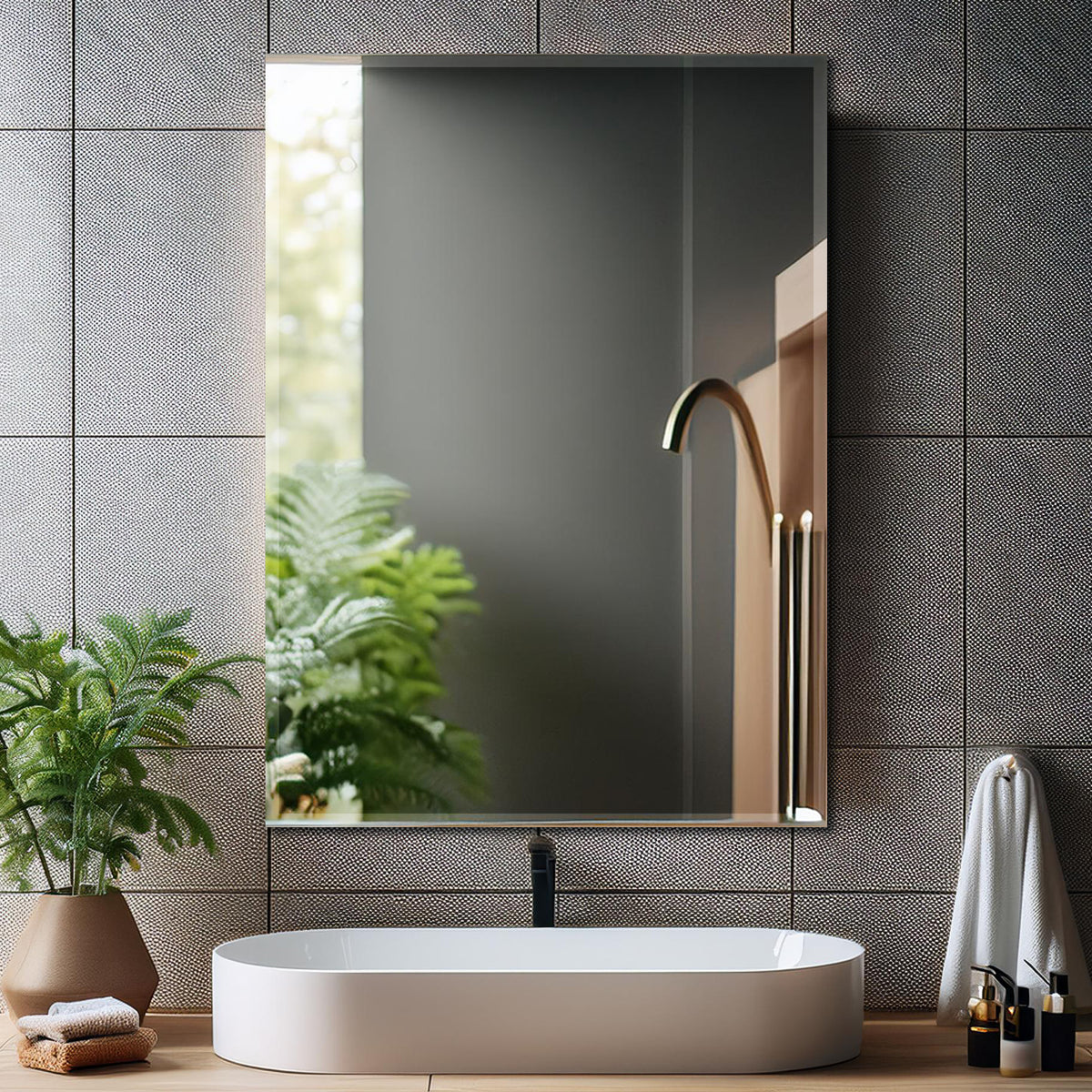 Wall Mounted Mirror - Rectangle Shape (18x24inch)