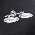 Germa Sanitarywares 304 Stainless Steel Double Soap Dish Holder for Bathroom | Soap Stand for Wash Room | Soap Case | Soap Dish | Bathroom Accessories (Chrome) - TR 9129 Double Soap Dish