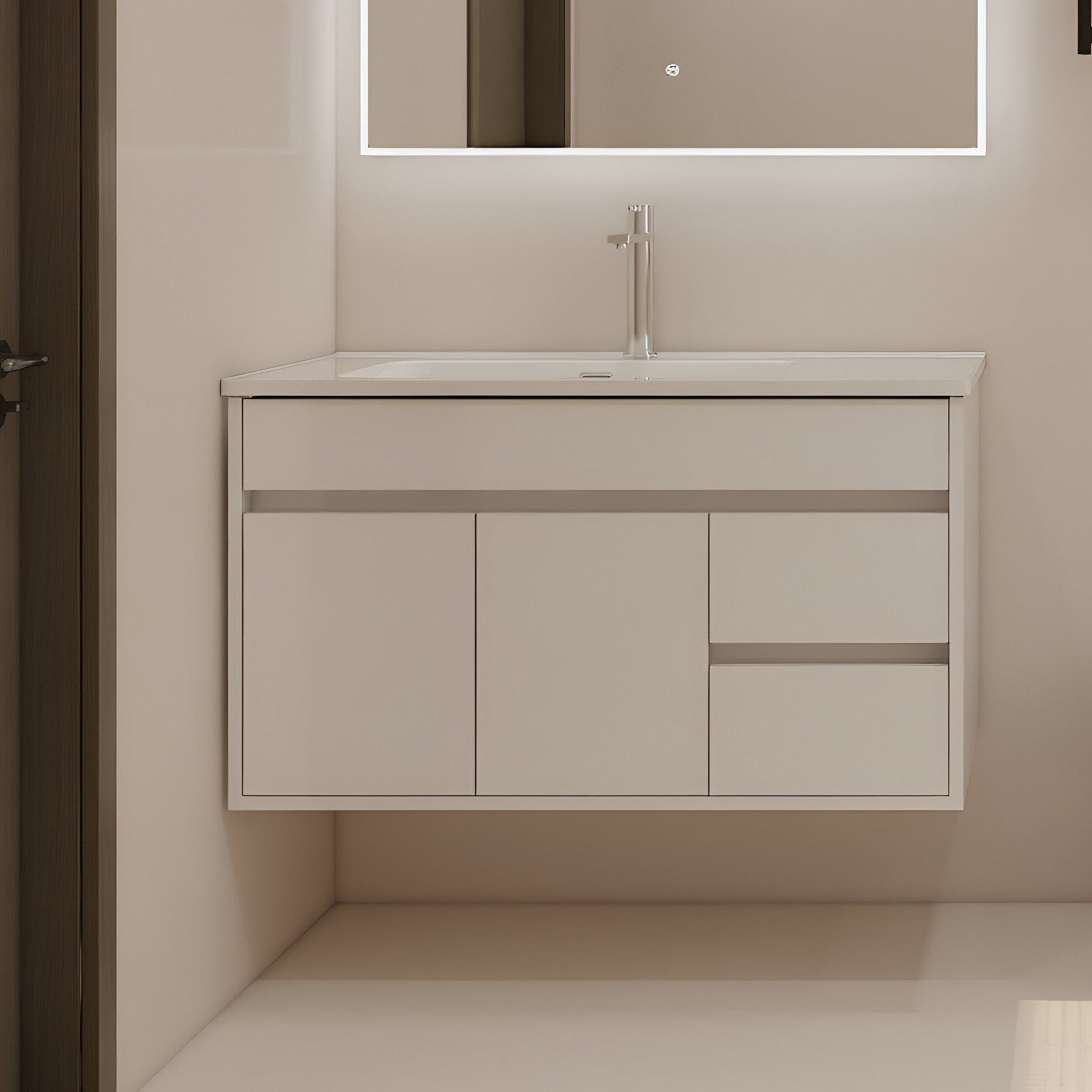 Vanity Cabinet with Washbasin - Solo 1000 Snow White