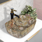 Germa Designer Wash Basin For Bathroom |Ceramic Table Top Wash Basin| Counter Top Basin For Restaurants,Living Room |45.5x32x14cm|Rectangle Shape