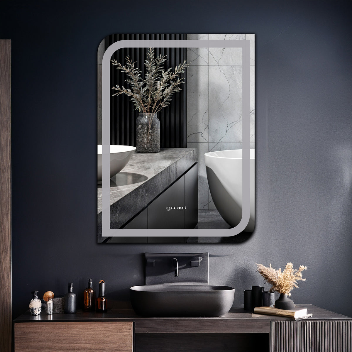 Wall Mounted Frosted Mirror - Islington Rectangle Shape