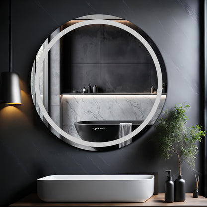 Wall Mounted Frosted Mirror - Round Shape