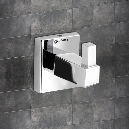 Germa Sanitarywares 304 Stainless Steel Robe Hook for Bathroom | Single Hook Cloth Stand Holder| Cloth and Towel Hanger | Robe Hook | Bathroom Accessories (Chrome) - TR 9147 Robe Hook