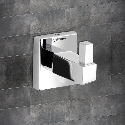 Germa Sanitarywares 304 Stainless Steel Robe Hook for Bathroom | Single Hook Cloth Stand Holder| Cloth and Towel Hanger | Robe Hook | Bathroom Accessories (Chrome) - TR 9147 Robe Hook