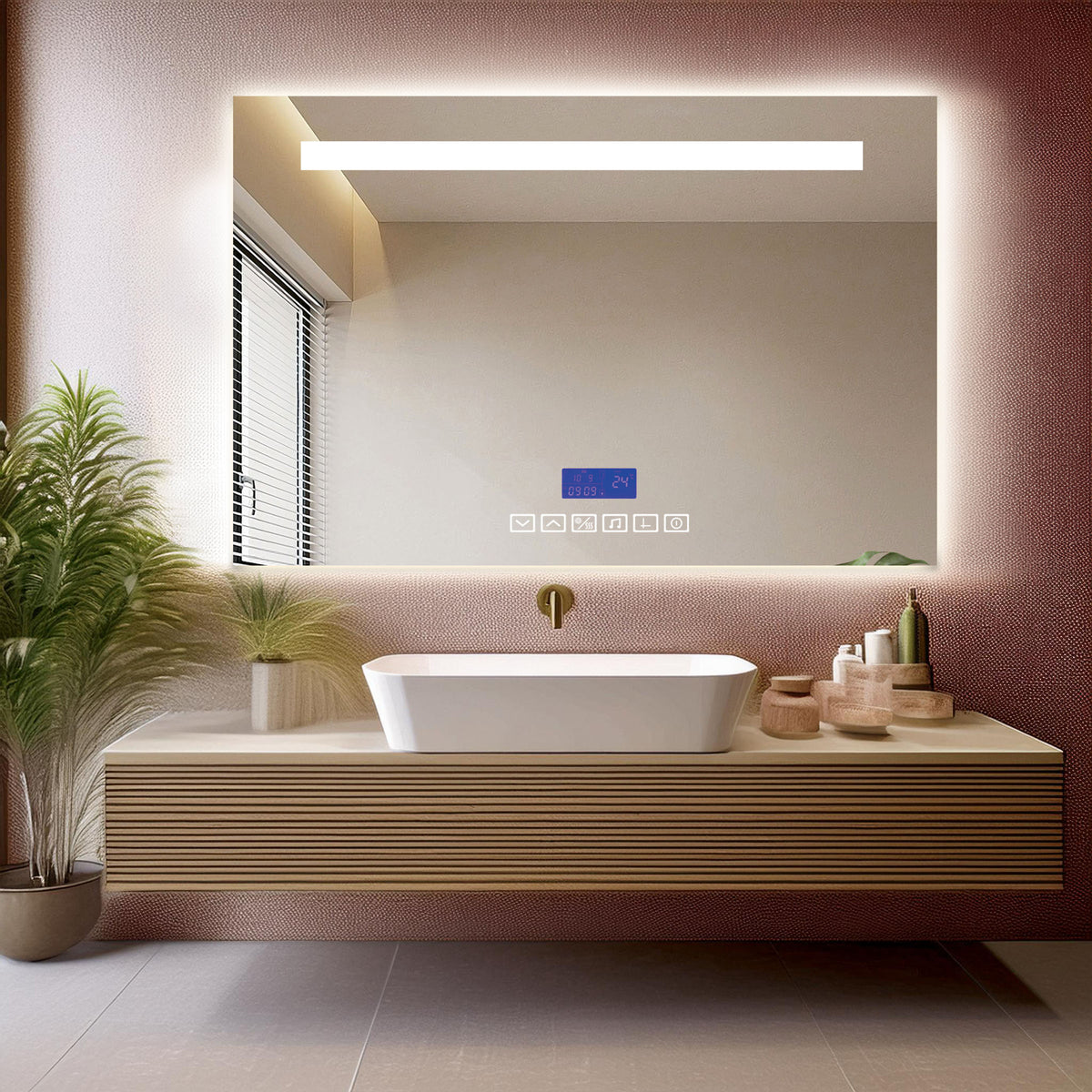 Led Mirror with Smart Touch Sensor - TR LED 004 - A Rectangle Shape (90x60cm)
