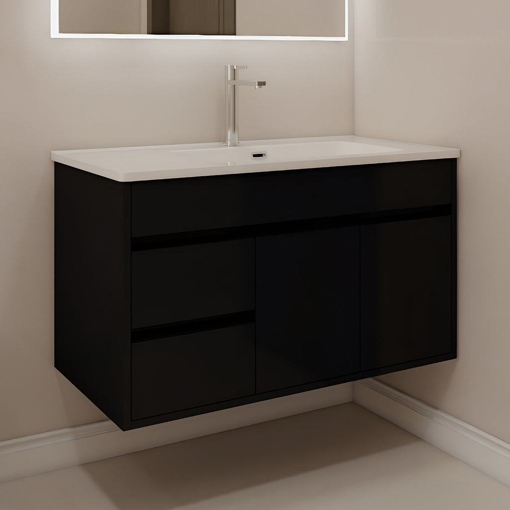Vanity Cabinet with Washbasin - Solo 1000 Black