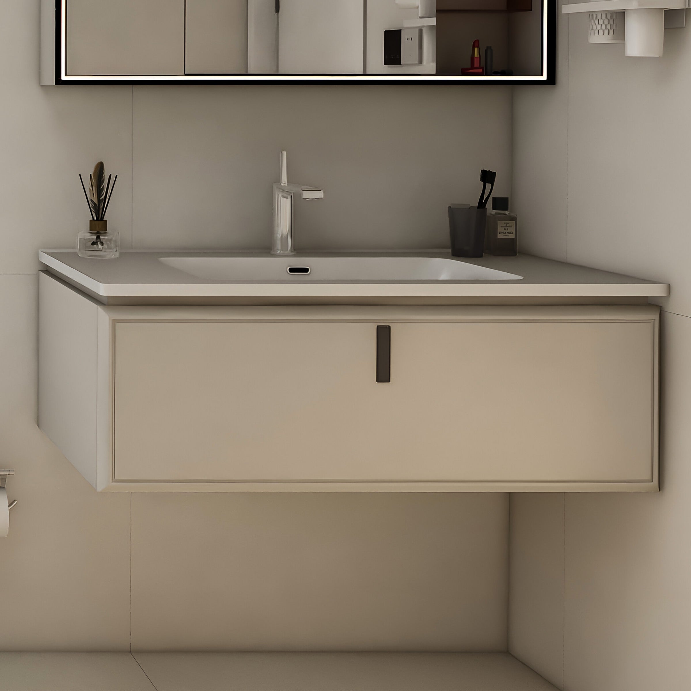 Vanity Cabinet with Washbasin - Tinos 800 Khaki