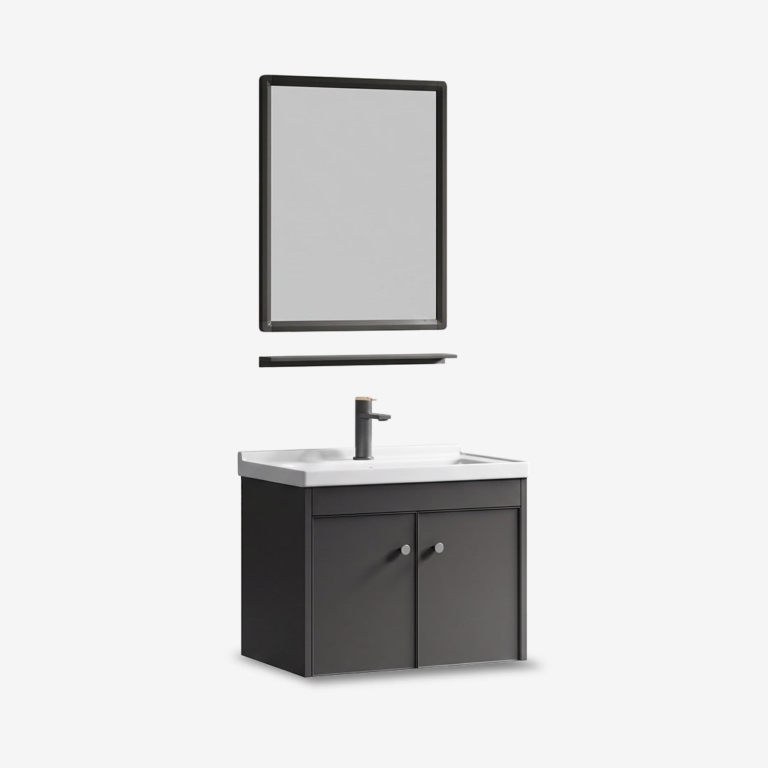 Vanity Cabinet with Mirror- Black Matt Finish