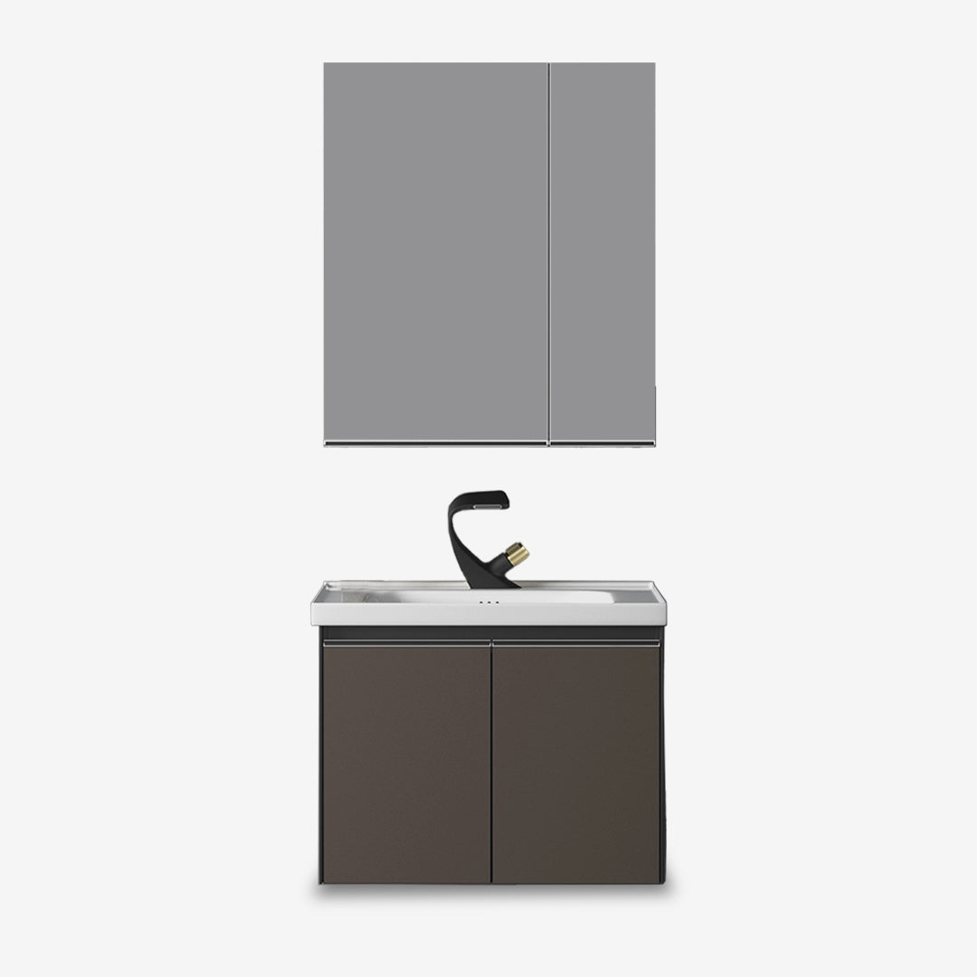 Vanity Cabinet with Mirror Cabinet - Frapi Brown
