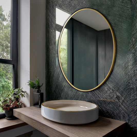 Aluminum Frame Mirror - Oval Shape 70cm x 50cm - TR 134 & 135