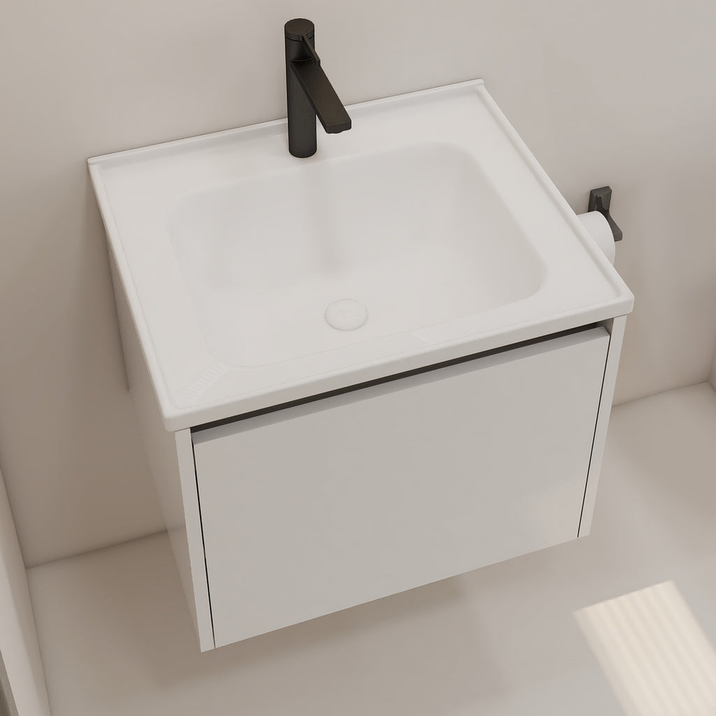 Vanity Cabinet with Washbasin - Bashar 800 Snow White