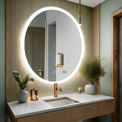 Led Mirror with Acrylic Frame - Smart Touch Switch (80x80cm) Round Shape - TR ACR LED 151