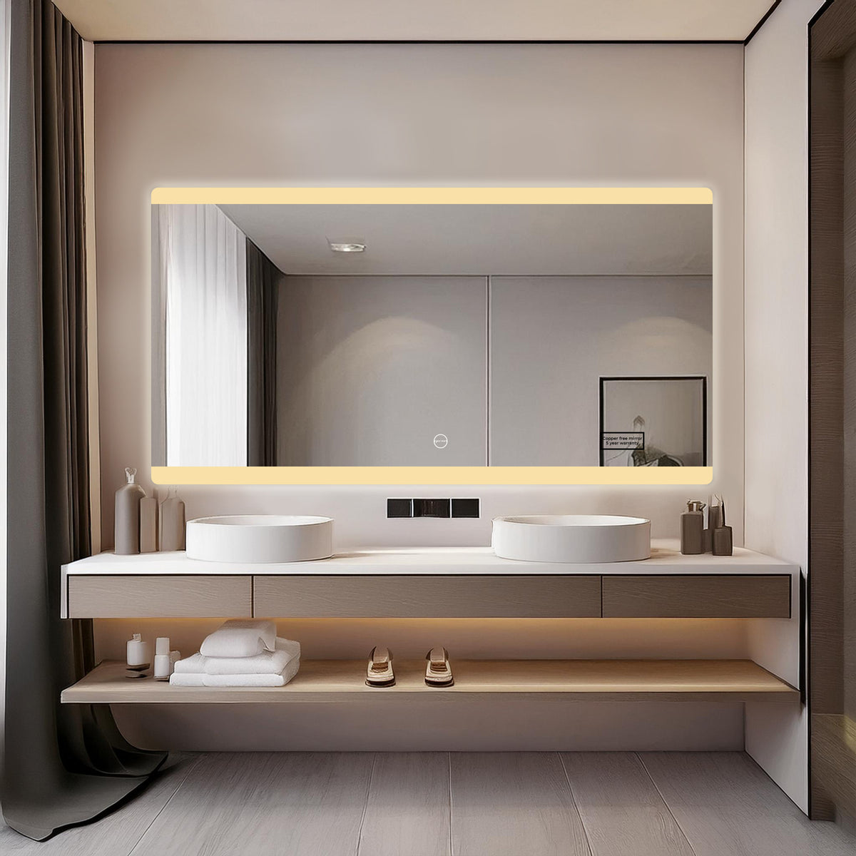 Led Mirror - Smart Touch Switch (138x75cm) Rectangle Shape - TR LED 043