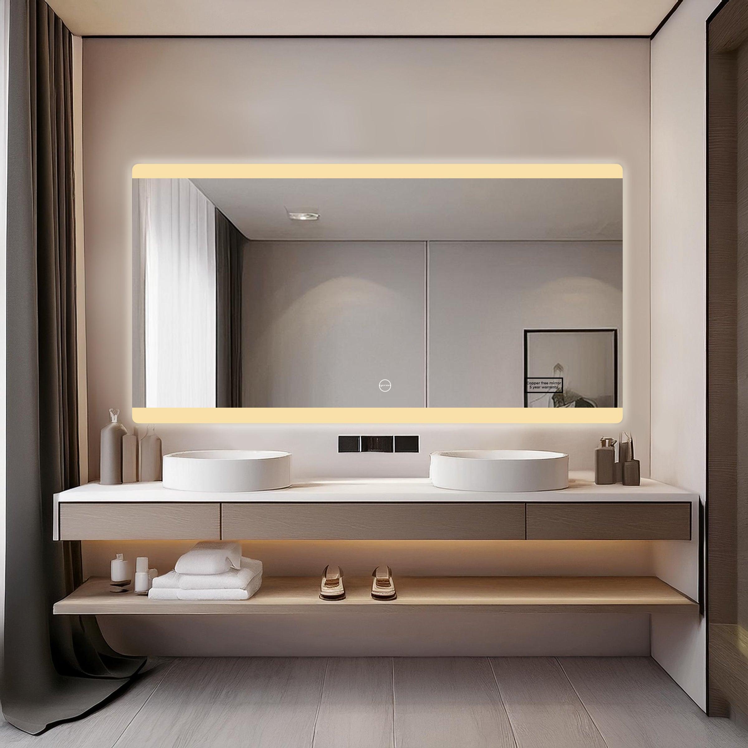 Led Mirror - Smart Touch Switch (138x75cm) Rectangle Shape - TR LED 043